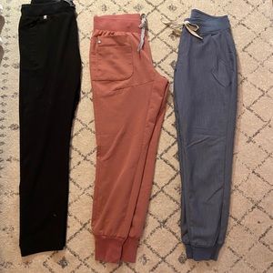 Figs heather denim Zamora jogger scrubs